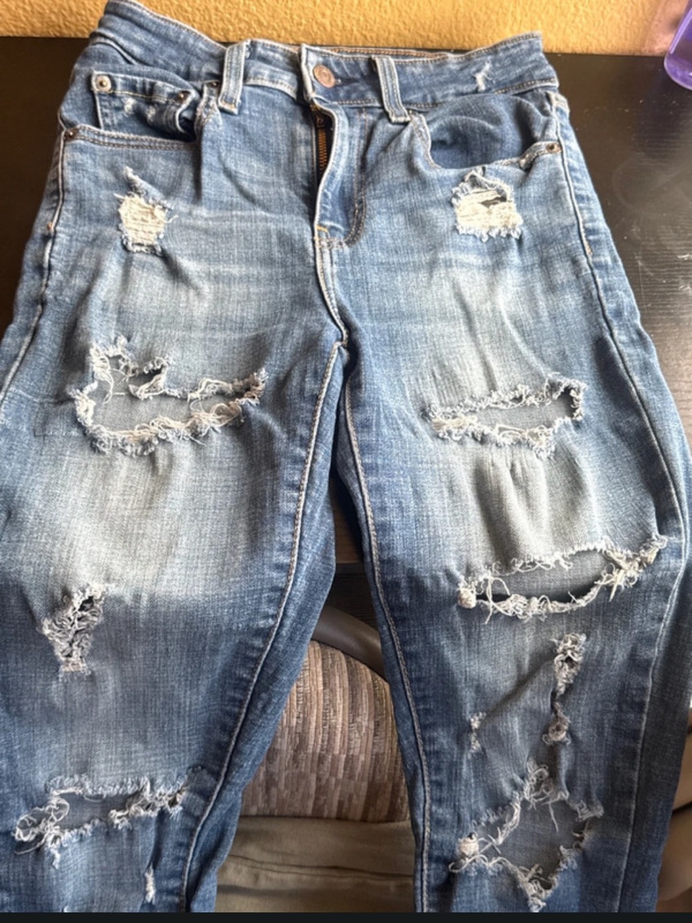 Levi's Distressed Light Blue Boyfriend Jeans